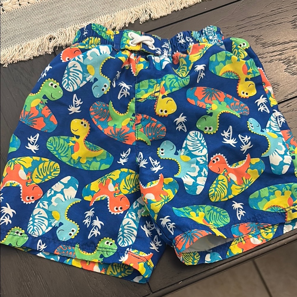 Colorful OP Dinosaur Print Infant Swim Shorts